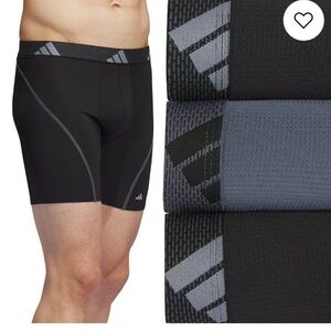 Adidas Men's Black and Gray Performance Mesh Boxer Briefs Small
